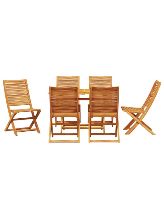 Dārza ēdamgalds 7 pcs brūna akācijas masīvkoks
