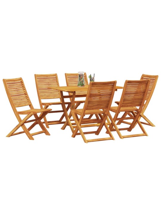 Dārza ēdamgalds 7 pcs brūna akācijas masīvkoks