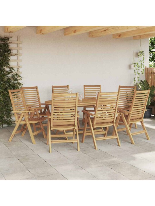 Dārza krēsls 8 pcs brūna 52 x 64.5 x 108 cm masīvs tīkkoks