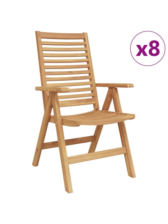 Dārza krēsls 8 pcs brūna 52 x 64.5 x 108 cm masīvs tīkkoks