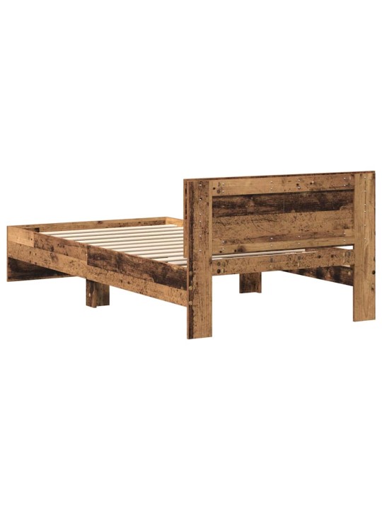 Gultas rāmis ar atzveltni vecs koks 100 x 200 cm