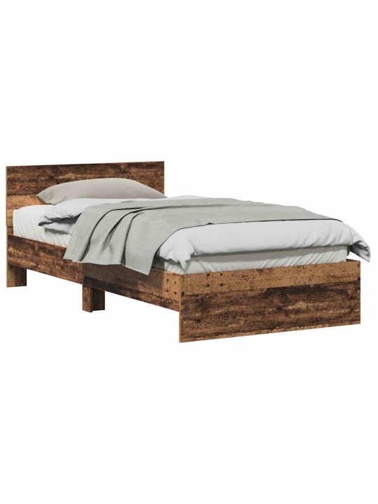 Gultas rāmis ar atzveltni vecs koks 100 x 200 cm