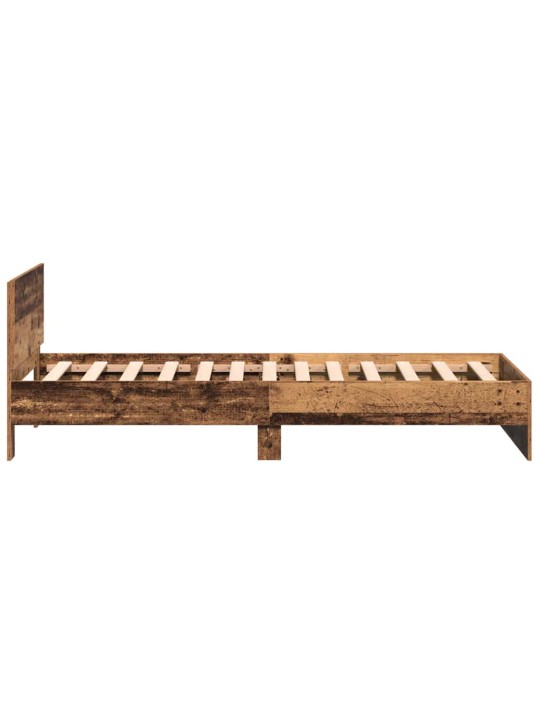 Gultas rāmis ar atzveltni vecs koks 100 x 200 cm