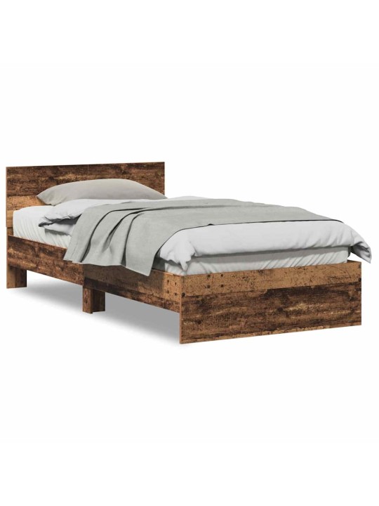 Gultas rāmis ar atzveltni vecs koks 100 x 200 cm