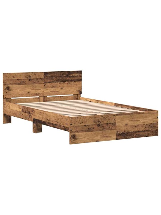 Gultas rāmis ar atzveltni vecs koks 120 x 190 cm