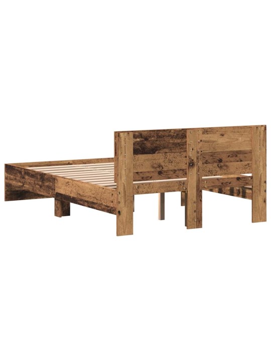 Gultas rāmis ar atzveltni vecs koks 120 x 190 cm