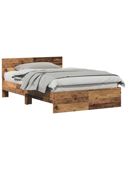Gultas rāmis ar atzveltni vecs koks 120 x 190 cm