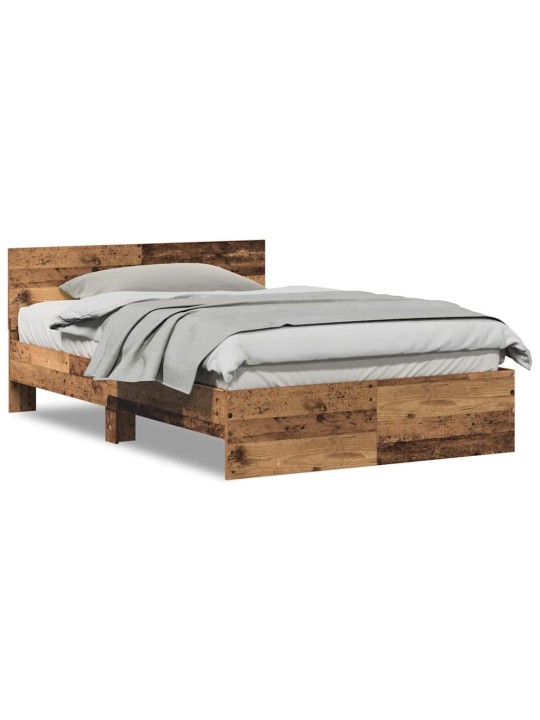 Gultas rāmis ar atzveltni vecs koks 120 x 190 cm