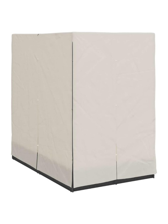 Divvietīga sauļošanās gulta ar jumtu melna 205 x 129 x 200 cm