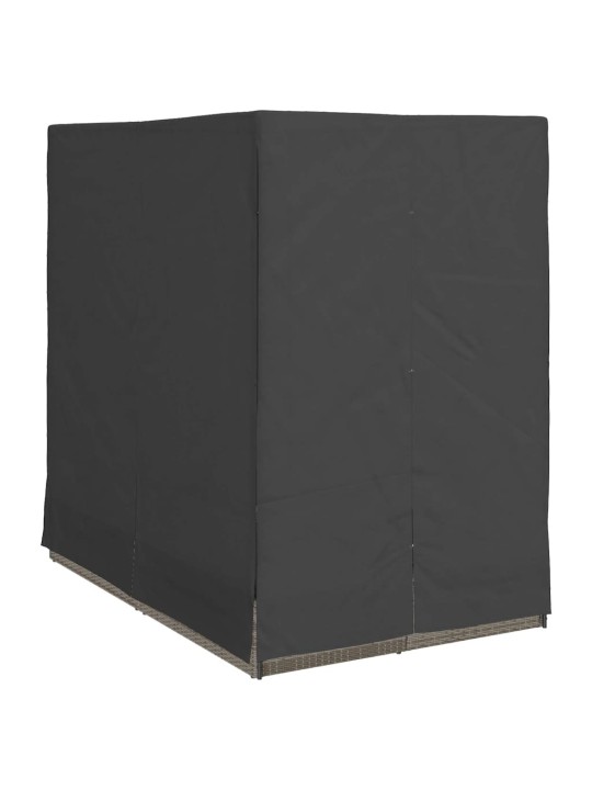 Divvietīga sauļošanās gulta ar jumtu pelēka 205 x 129 x 200 cm
