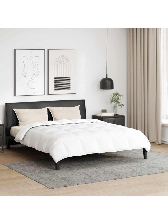 Ziemas gultas pārklājs komplekts ar spilvenu 3 pcs balts 200 x 220 cm