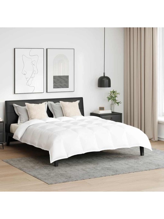 Ziemas gultas pārklājs komplekts ar spilvenu 3 pcs balts 240 x 200 cm
