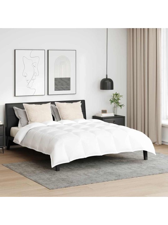 Ziemas gultas pārklājs komplekts ar spilvenu 3 pcs balts 200 x 220 cm