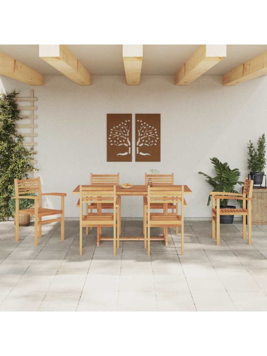 Dārza saliekamās krēsli 6 pcs brūna 55.5 x 55.5 x 90 cm