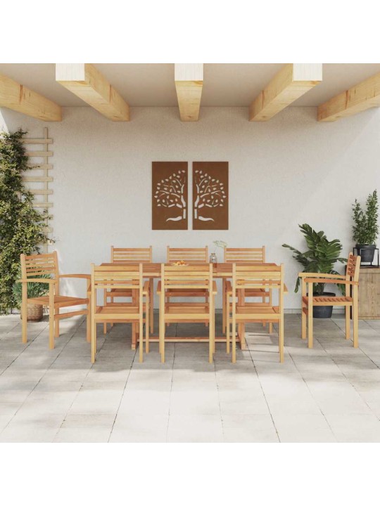 Dārza saliekamās krēsli 8 pcs brūna 55.5 x 55.5 x 90 cm