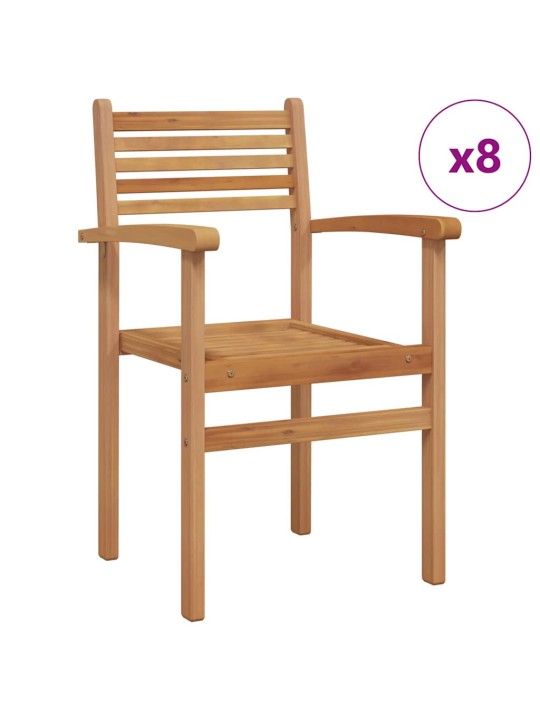 Dārza saliekamās krēsli 8 pcs brūna 55.5 x 55.5 x 90 cm