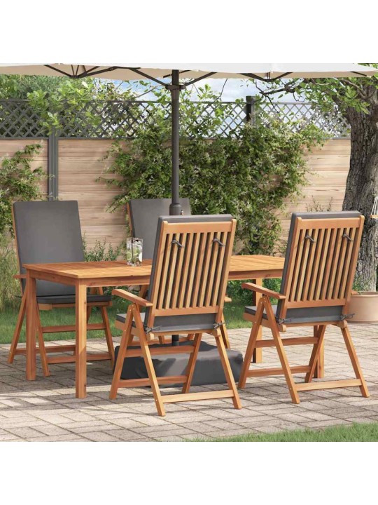 Dārza krēsls 4 pcs brūna 57 x 71.5 x 104cm masīvs tīkkoks