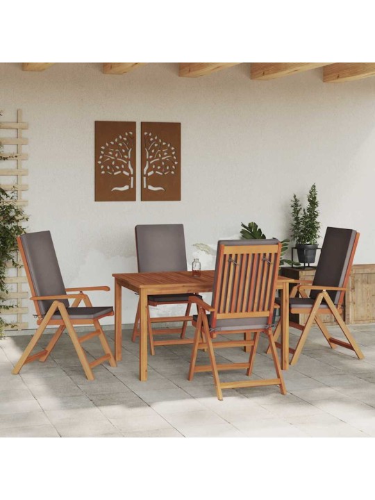 Dārza krēsls 4 pcs brūna 57 x 71.5 x 104cm masīvs tīkkoks