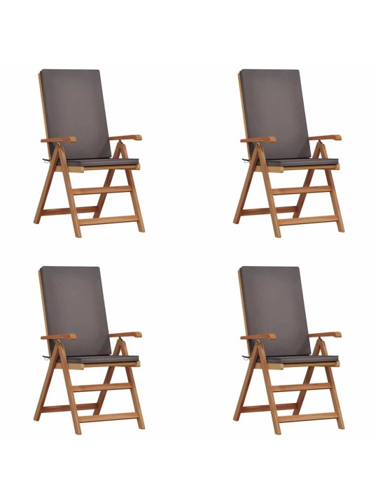 Dārza krēsls 4 pcs brūna 57 x 71.5 x 104cm masīvs tīkkoks