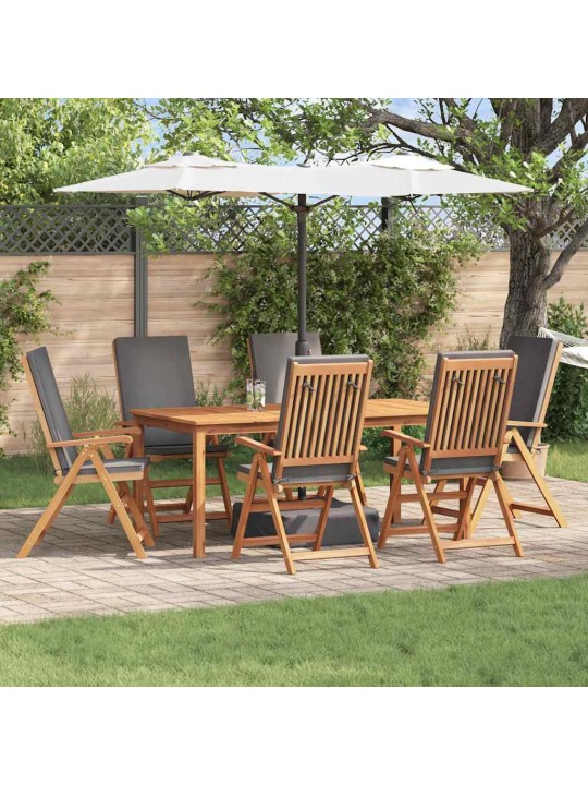 Dārza krēsls 6 pcs brūna 57 x 71.5 x 104cm masīvs tīkkoks