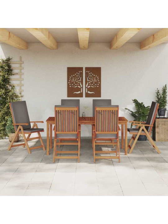 Dārza krēsls 6 pcs brūna 57 x 71.5 x 104cm masīvs tīkkoks