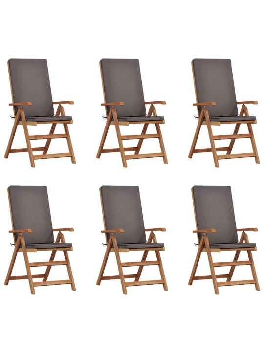 Dārza krēsls 6 pcs brūna 57 x 71.5 x 104cm masīvs tīkkoks
