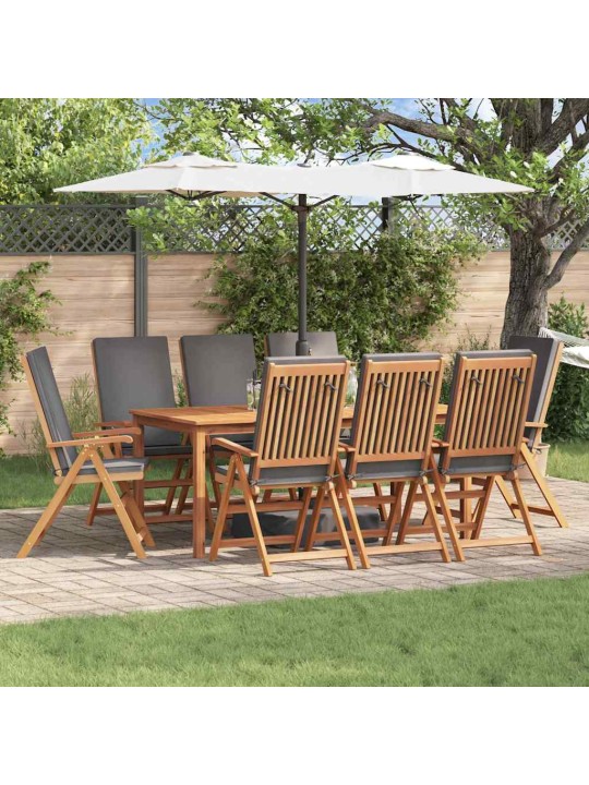 Dārza krēsls 8 pcs brūna 57 x 71.5 x 104cm masīvs tīkkoks