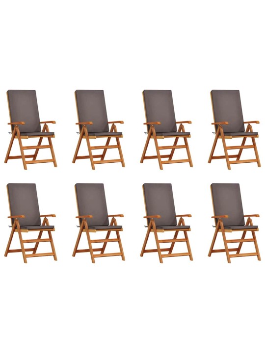 Dārza krēsls 8 pcs brūna 57 x 71.5 x 104cm masīvs tīkkoks