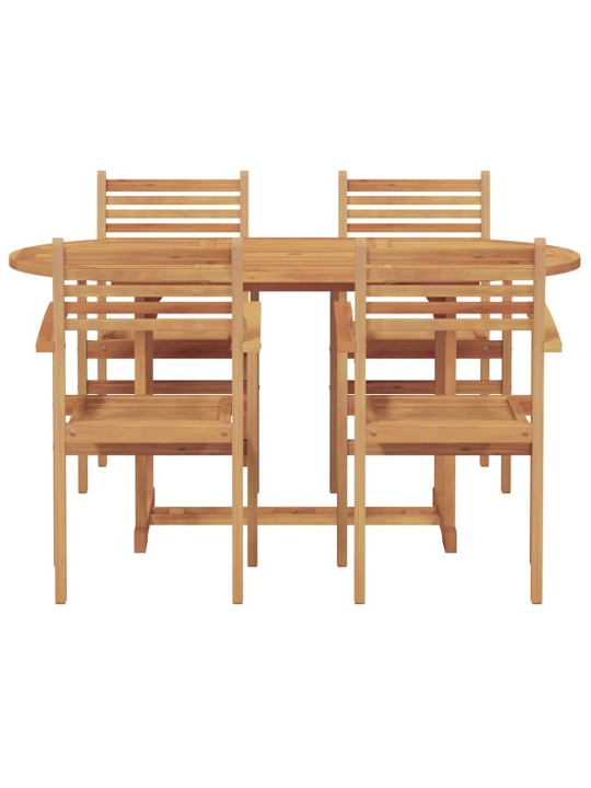 Dārza ēdamgalds 5 pcs brūna masīvs tīkkoks