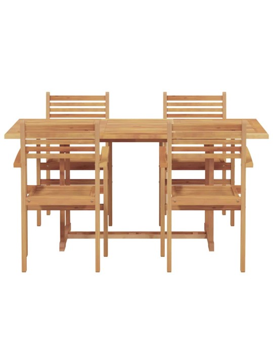 Dārza ēdamgalds 5 pcs brūna masīvs tīkkoks