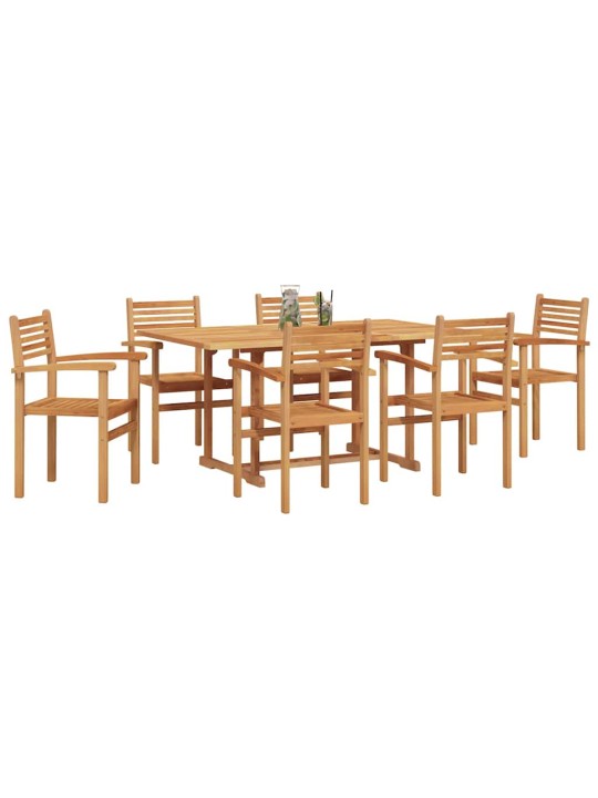 Dārza ēdamgalds 7 pcs brūna masīvs tīkkoks