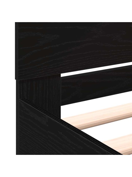 Gultas rāmis melns ozolkoks 180 x 200 cm inženierijas koks