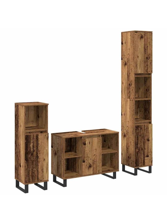 Vannas istabas mēbeļu komplekts 3 pcs brūna 30 x 30 x 180 cm