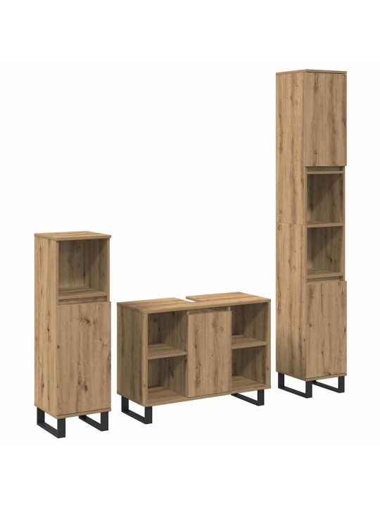 Vannas istabas mēbeļu komplekts 3 pcs brūna 30 x 30 x 180 cm