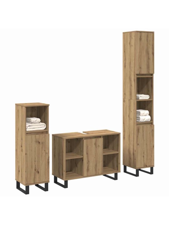 Vannas istabas mēbeļu komplekts 3 pcs brūna 30 x 30 x 180 cm