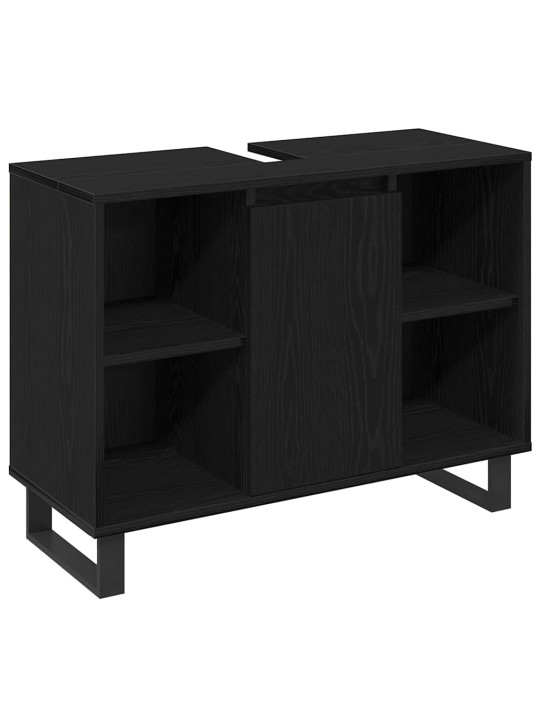 Vannas istabas mēbeļu komplekts 3 pcs melna 30 x 30 x 180 cm
