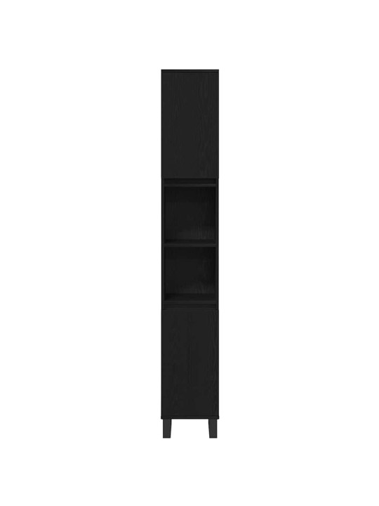 Vannas istabas mēbeļu komplekts 3 pcs melna 30 x 30 x 180 cm