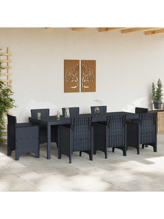 Dārza galds antracīts 250 x 100 x 73 cm poliratāns