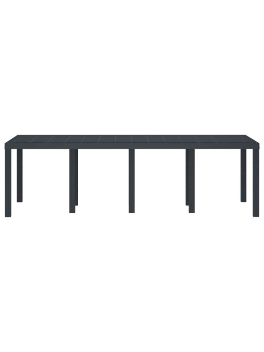 Dārza galds antracīts 250 x 100 x 73 cm poliratāns