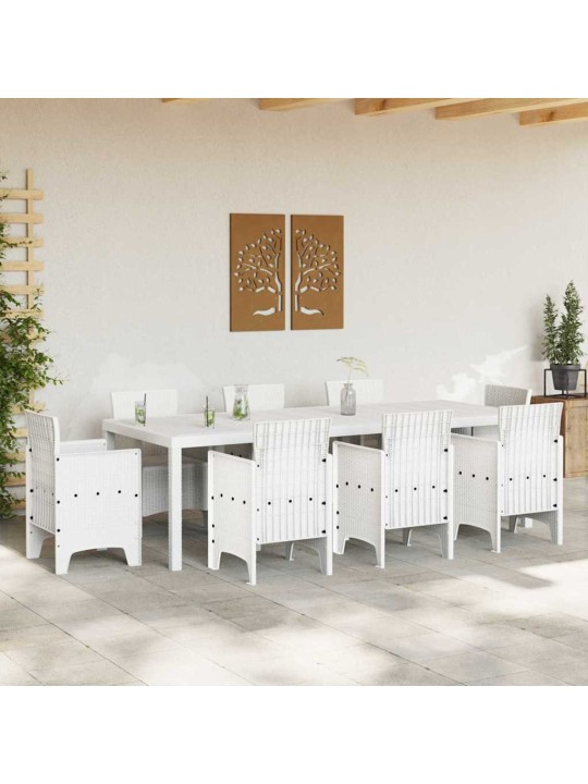 Dārza galds balts 250 x 100 x 73 cm poliratāns