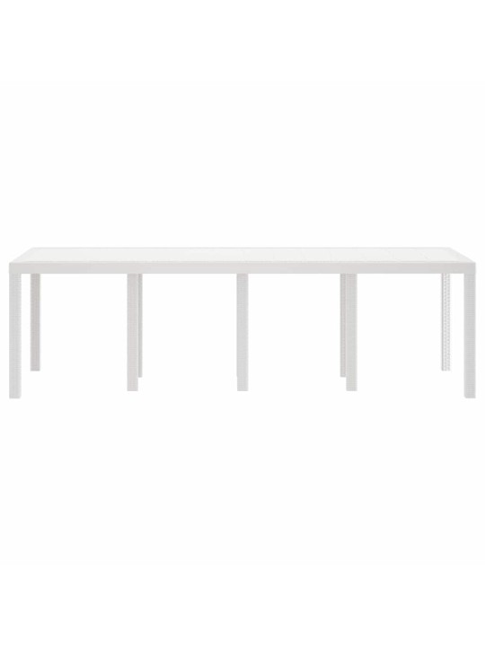 Dārza galds balts 250 x 100 x 73 cm poliratāns