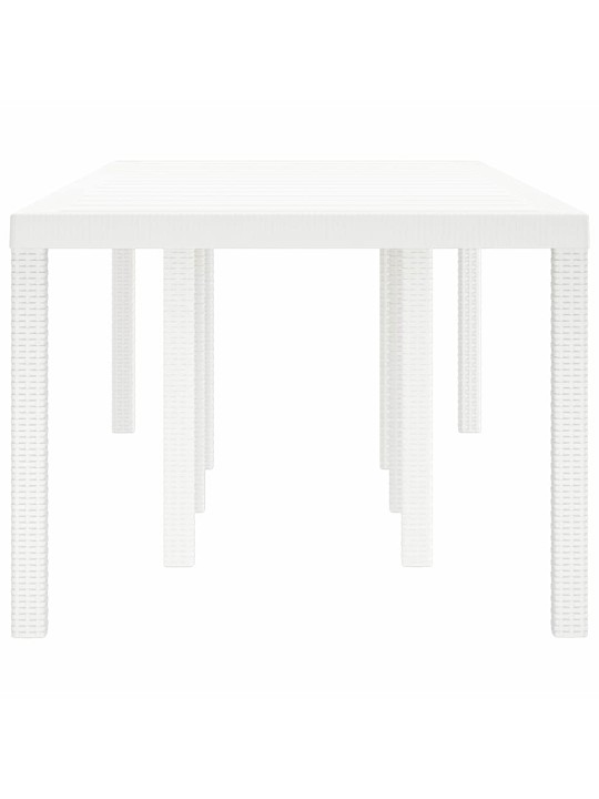Dārza galds balts 250 x 100 x 73 cm poliratāns