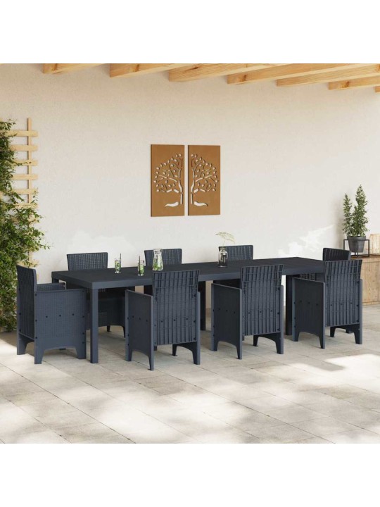 Dārza galds antracīts 300 x 100 x 73 cm poliratāns