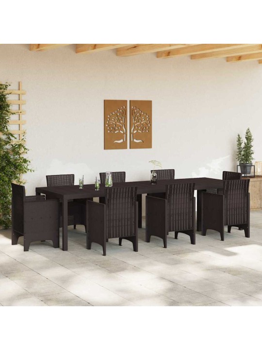 Dārza galds brūna 300 x 100 x 73 cm poliratāns
