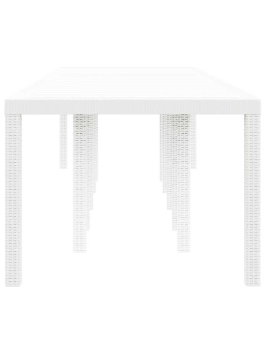 Dārza galds balts 350 x 100 x 73 cm poliratāns