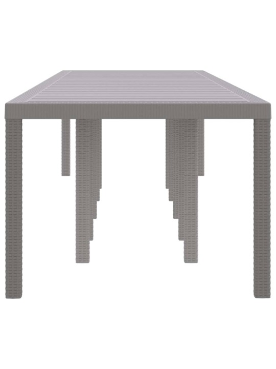 Dārza galds gaiši pelēks 350 x 100 x 73 cm poliratāns
