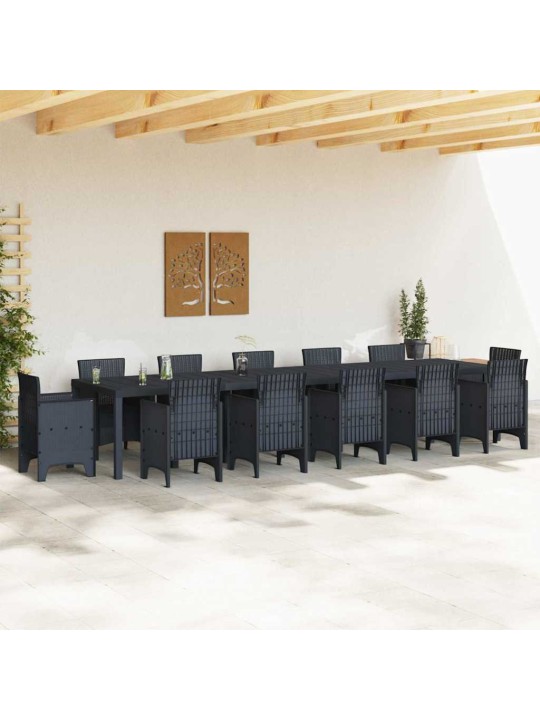 Dārza galds antracīts 400 x 100 x 73 cm poliratāns
