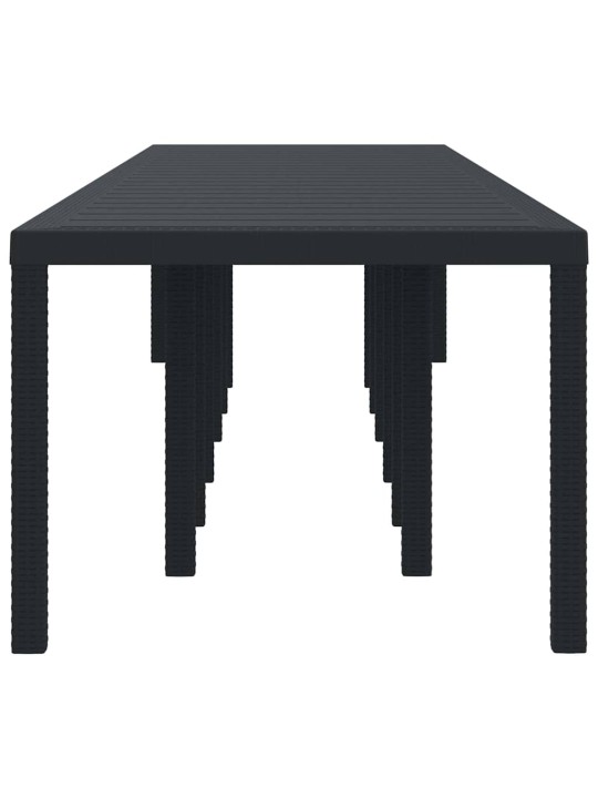 Dārza galds antracīts 400 x 100 x 73 cm poliratāns