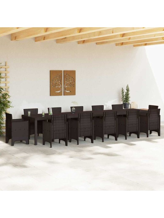 Dārza galds brūna 400 x 100 x 73 cm poliratāns