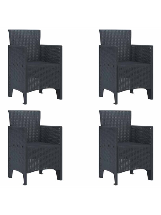 Dārza ēdamgalds 5 pcs antracīts polt rattan